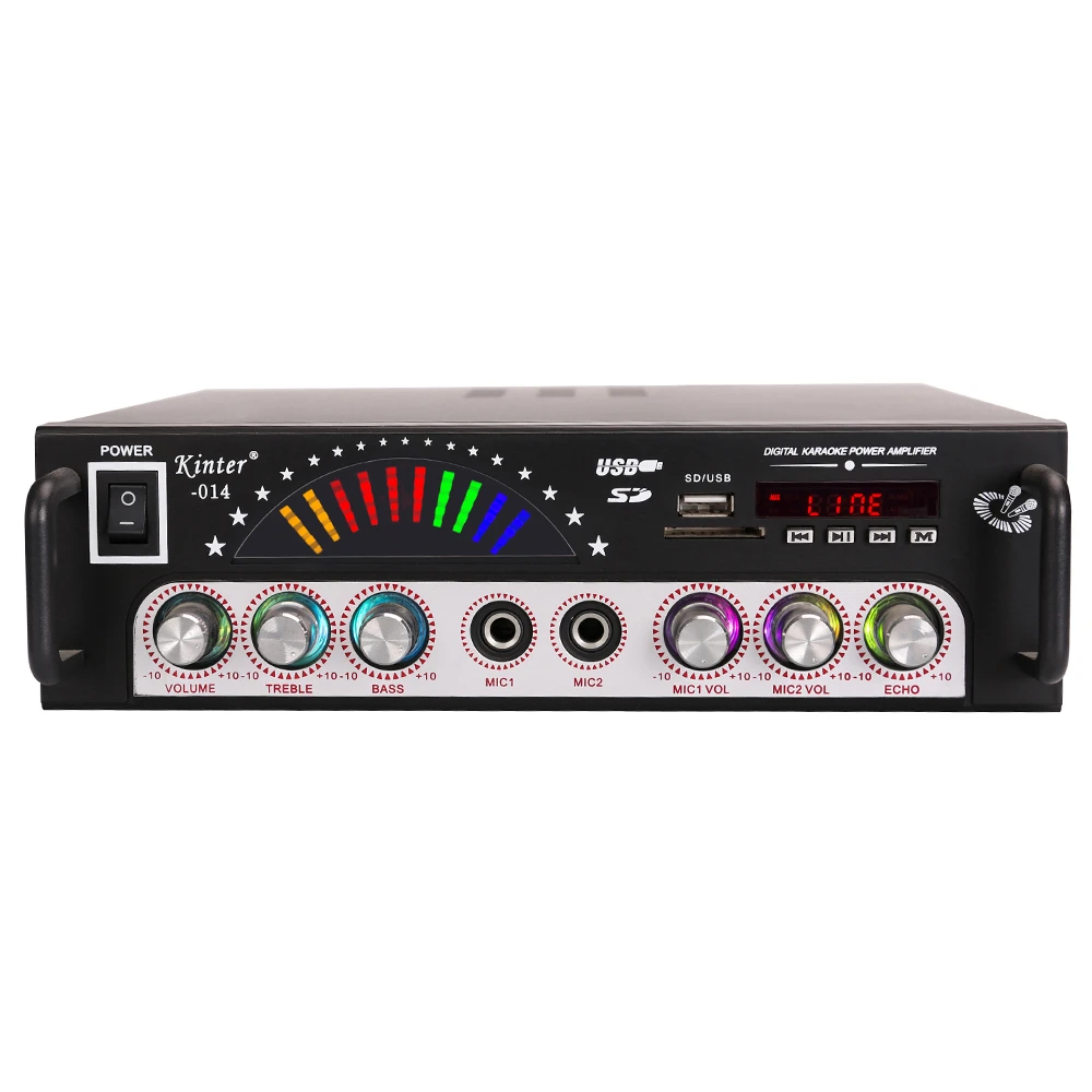 Karaoke home amplifier Kinter-014 sound power amplifiers with FM USB SD MIC digital display