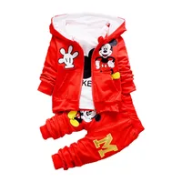

EG-SYGQ166 Children fall and winter 3 pieces wholesale baby boys and girls clothing sets boutique cartoon pattern fashionable cl