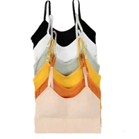 

chest wrap conjuntos bralette crop top vest seamless bra no steel ring brassier simple push up elastic cotton comfort teen yoga
