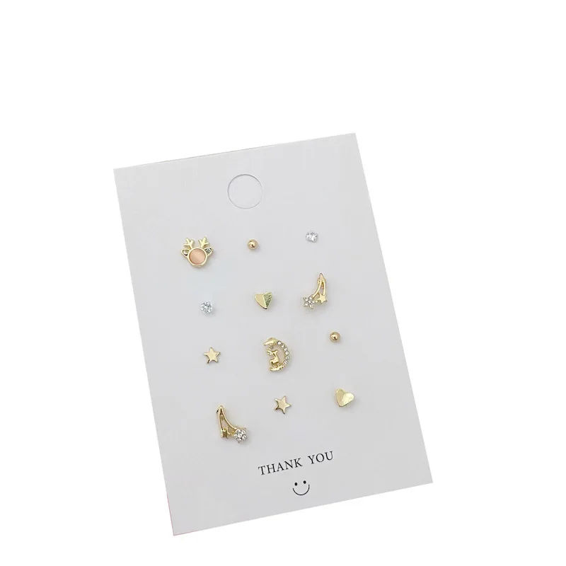 

Hot-selling style 3-piece Christmas stainless steel earring set, Gold plated