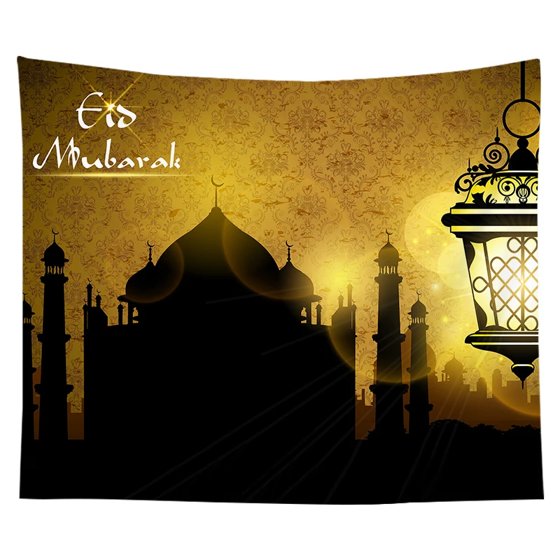 

Eid Mubarak Ramadan Decoration Wall Hanging Tapestry Mosque Printed Wall Murals Tapestry for Bedroom Hotel, Custom color