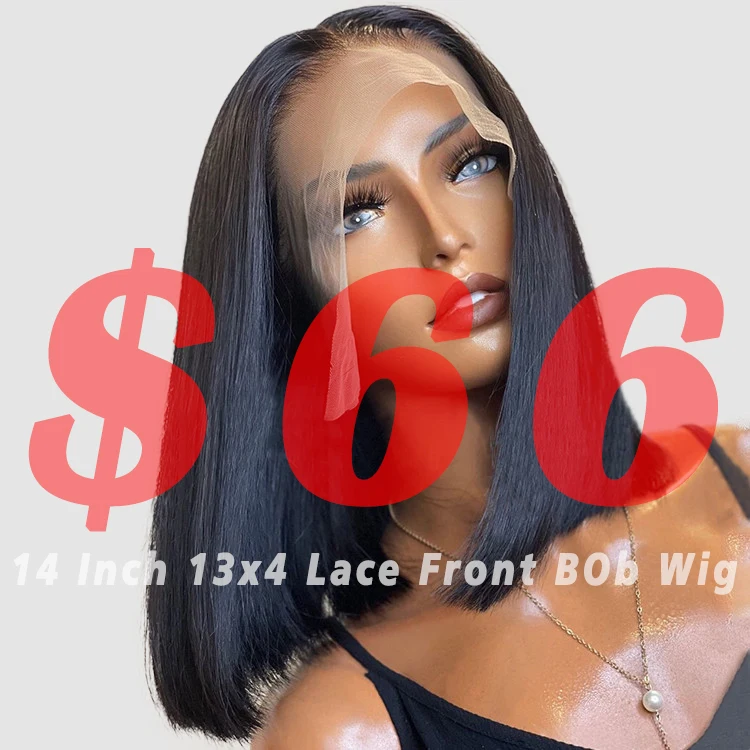 

Lowest Price Natural 13x4 Lace Front Bob Wigs Human Hair Transparent Lace Wig 100% Virgin Brazilian Hair Short Wigs