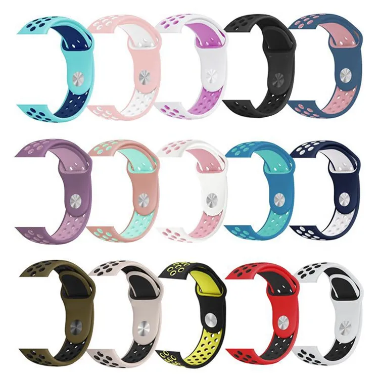

New Colorful Sport Watch belt Watch Band Silicone Watch Strap for Apple iWatch 6 SE 38MM 40MM 42MM 44MM Series, 42 colors optional