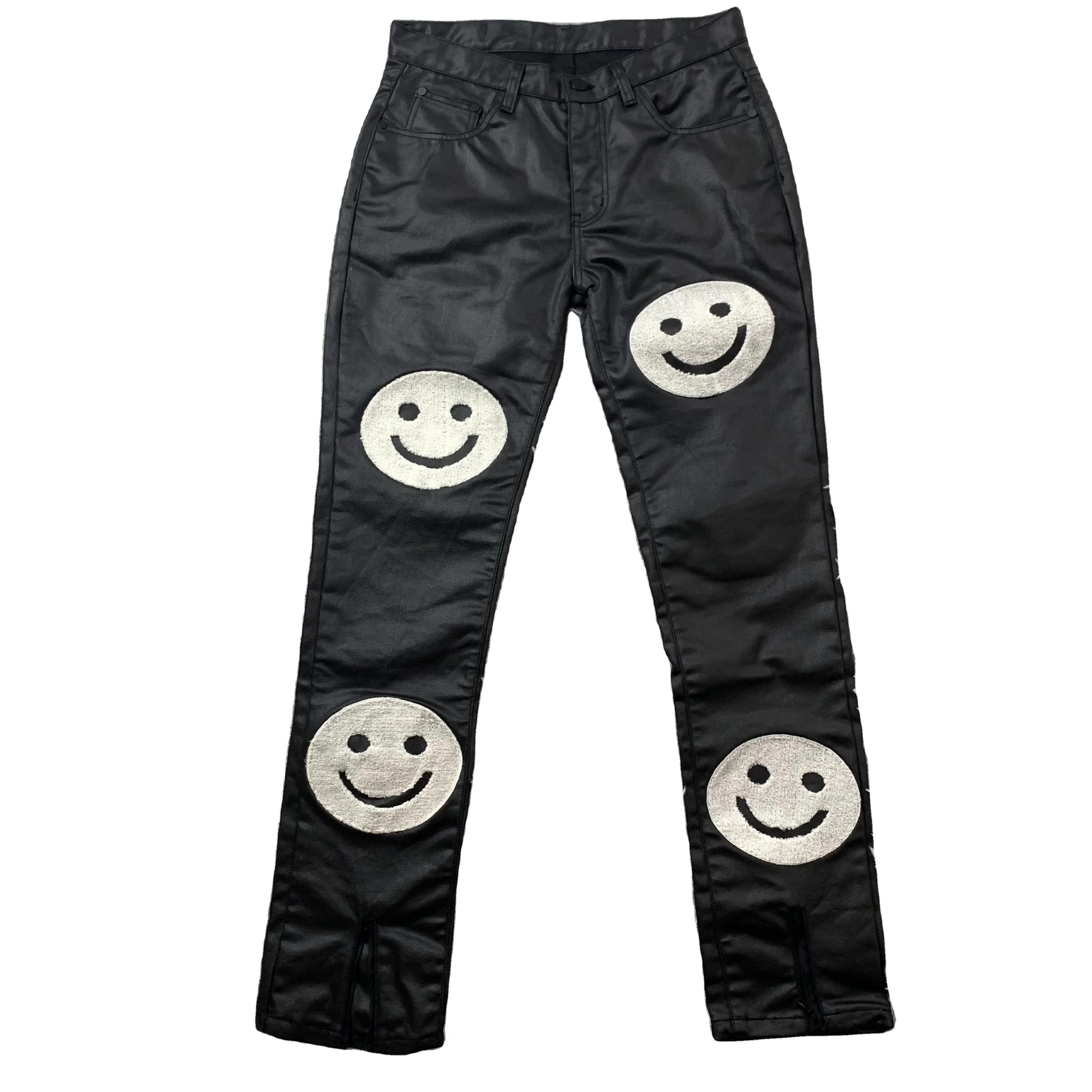 DENIMGUYS Custom Chenille Embroidery Patch Men's Streetwear Straight Leg Denim Men Waxing JJeans