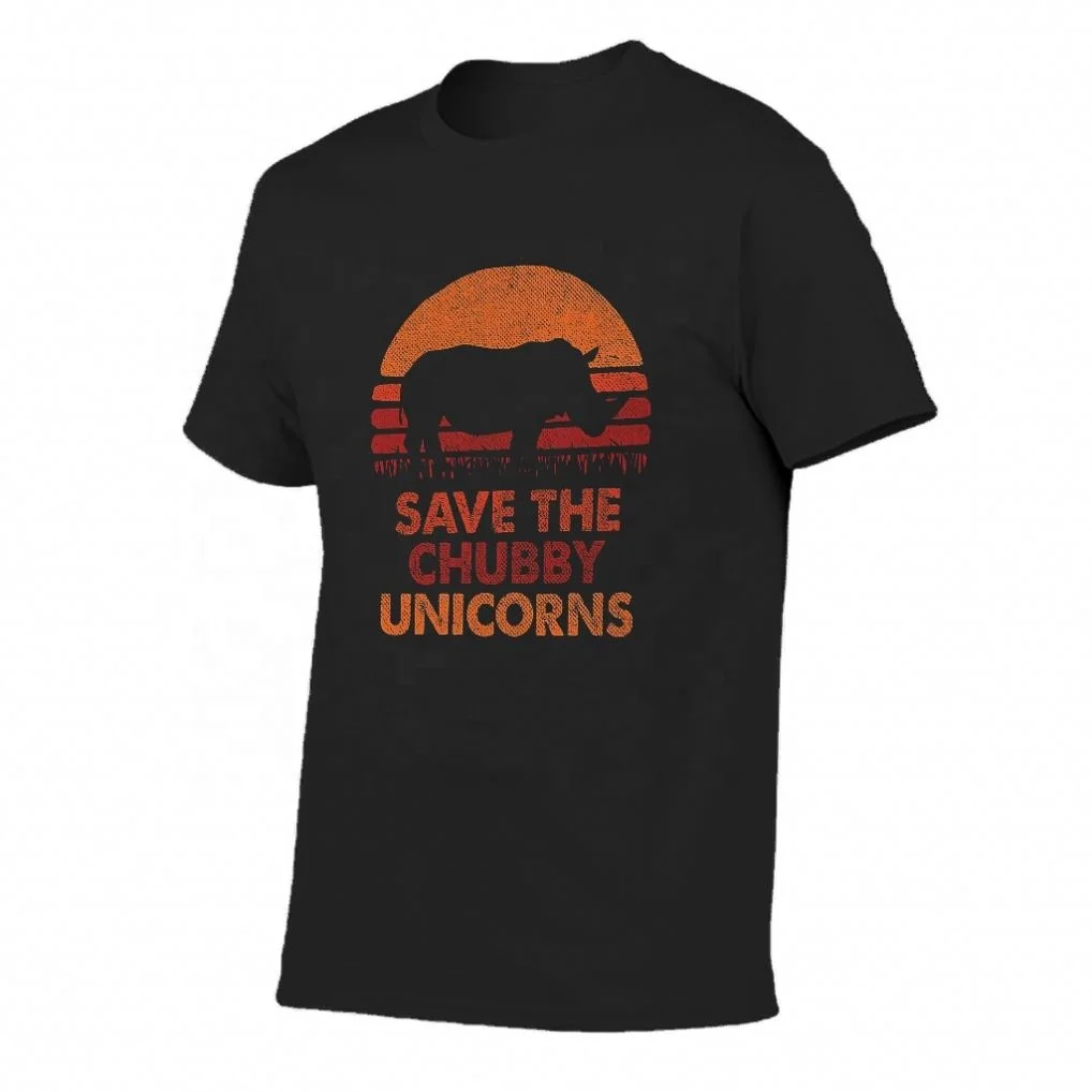 

Mens Blank Cotton Save The Chubby Unicorn Rhino Tshirt Personalized