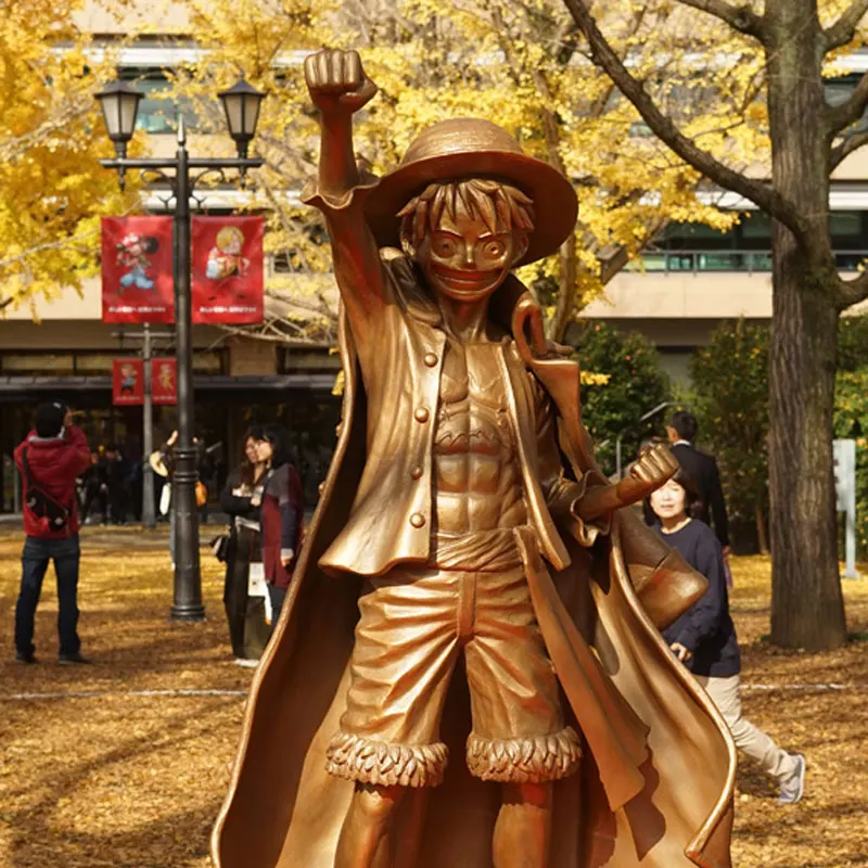 bronze luffy statue