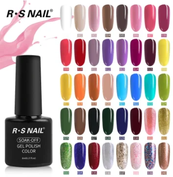 

RS NAIL UV Color Gel Nail Polish soak off Nude Glitter Nail Art uv gel polish, 40 colors