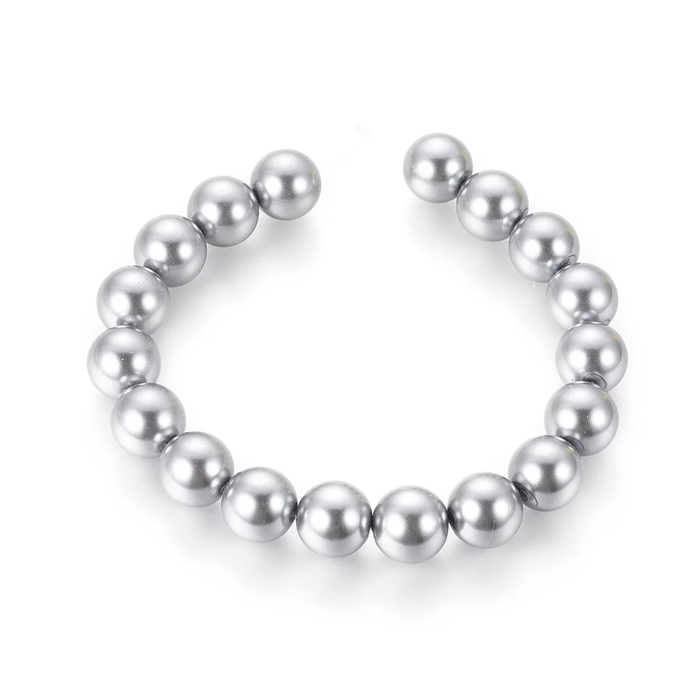 

Pandahall 12 mm Light Grey Imitate Pearl Round Glass Beads