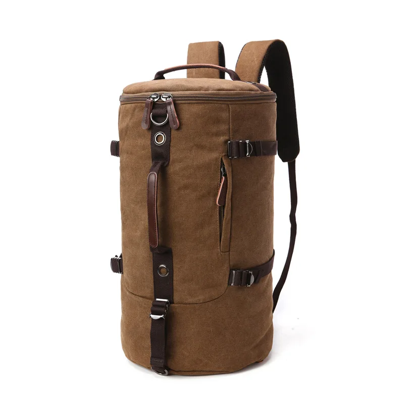 

Large Capacity Portable Cylinder Canvas Backpacks For Outdoor Travel