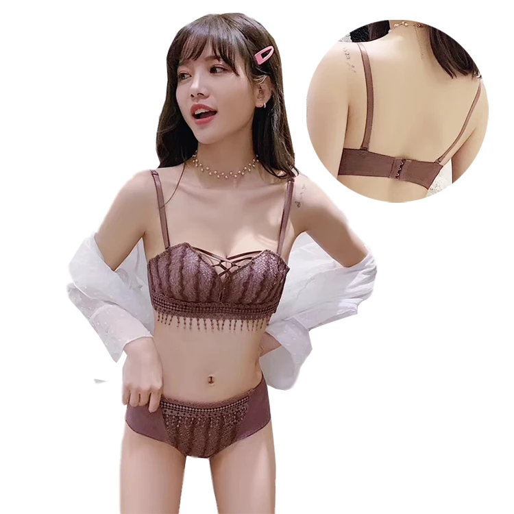 

sexy adult embroidery Women Underwear Push Up ladies bra and panty sets, Brown, blue, brick red