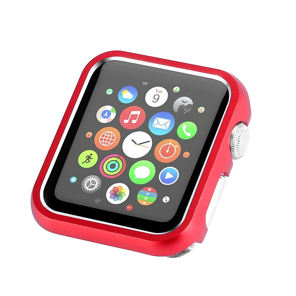 

Silver Bling Case For Apple Watch iWatch Protector Metal Aluminum Frame Cover, As picture