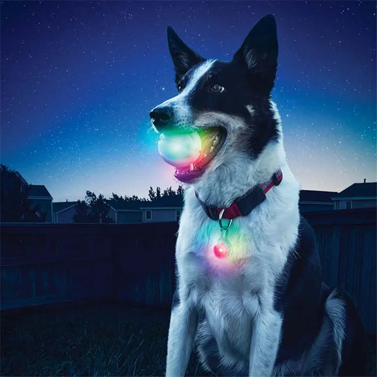 

Luminous Pet Dog Bite Ball Toys Colorful Transformation Dog Balls LED Night Glowing Puppy Toys Dog Chewing Ball