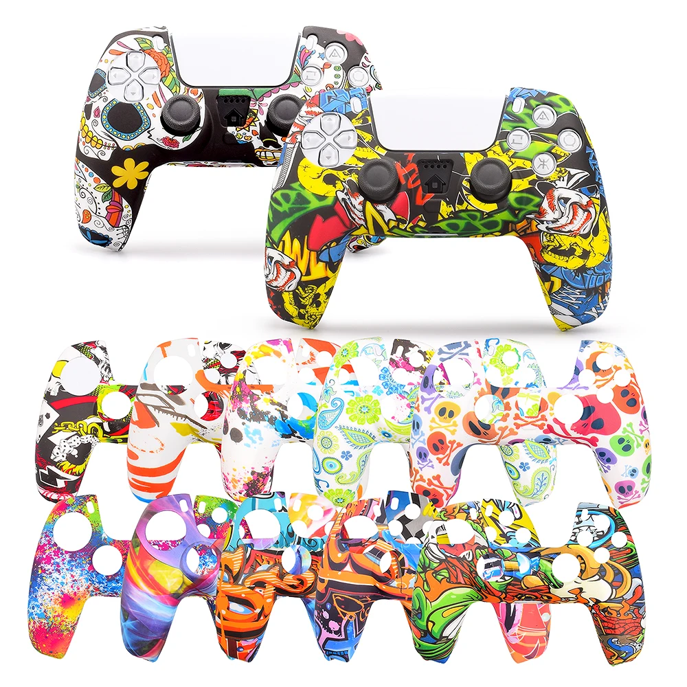 

Factory wholesale PS5 Camouflage Colorful Silicone Case Protective Skin Cover for Playstation5 Joystick