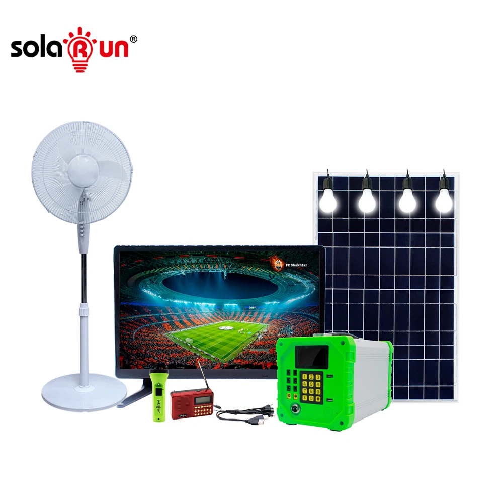 New Model Prepaid Payg Qualified Solar Home Lighting System Device Run Solar Dc Tv Fan Household 8740