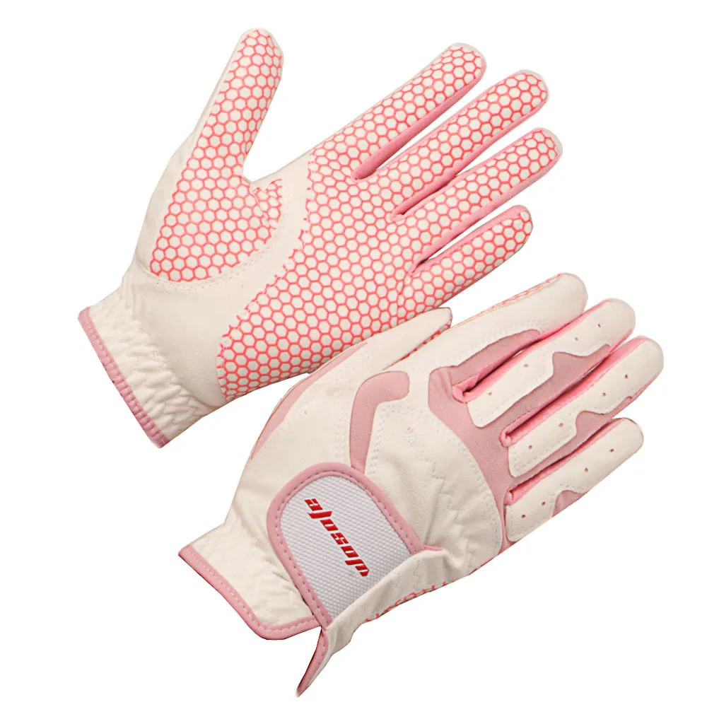 

New style thin wear-resistant breathable microfiber cloth non-slip particles golf gloves women's, Custom color
