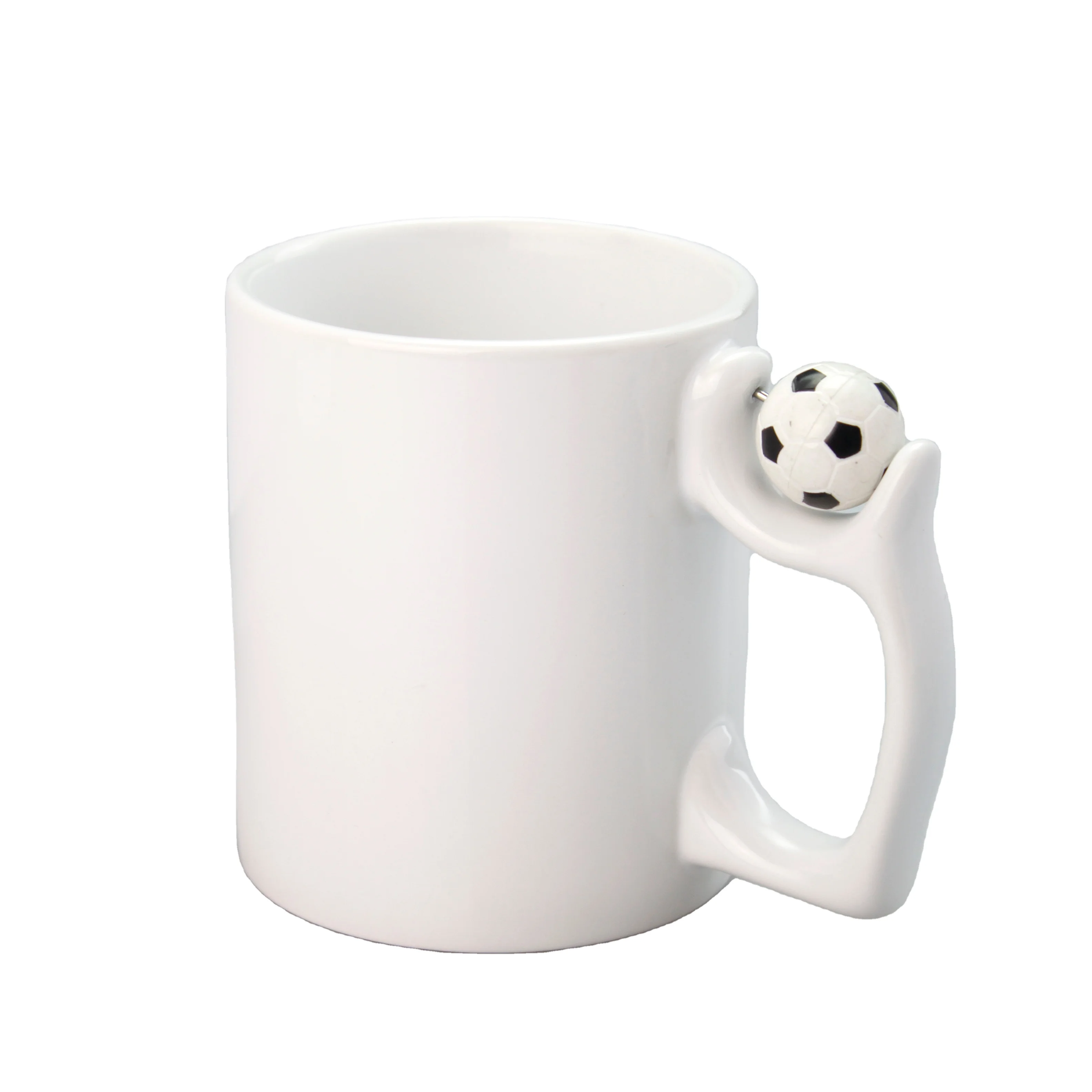 

Handgrip 11oz Ceramic Coffee Mug Football Basketball Sublimation Porcelain Mug Personalized EU Standard Mugs, White color