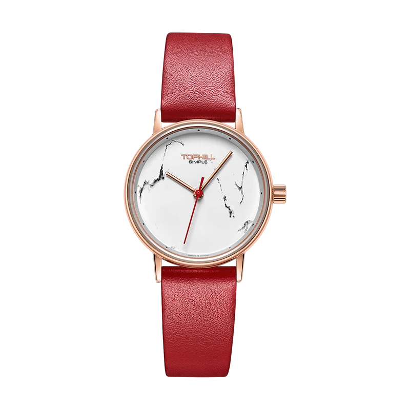 

TOPHILL Newest Marble Dial Watch Simple Style Leather Ladies Marble Watch