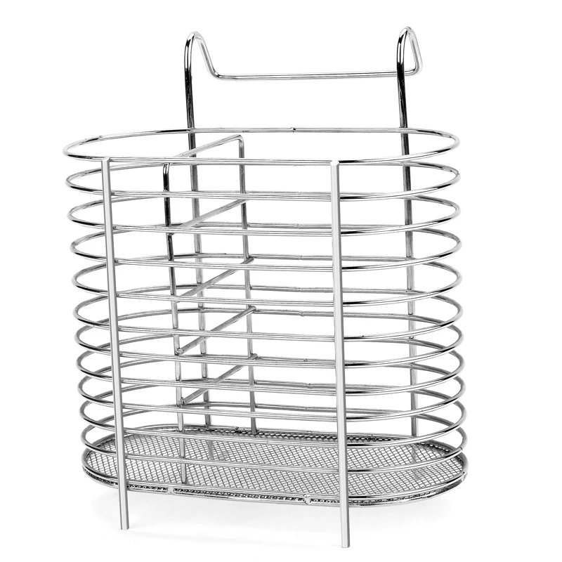 

Kitchen Utensils Storage Chopsticks Knife Holder Sink Shelf Drying Drainer Stainless Steel Dish Rack, Silver