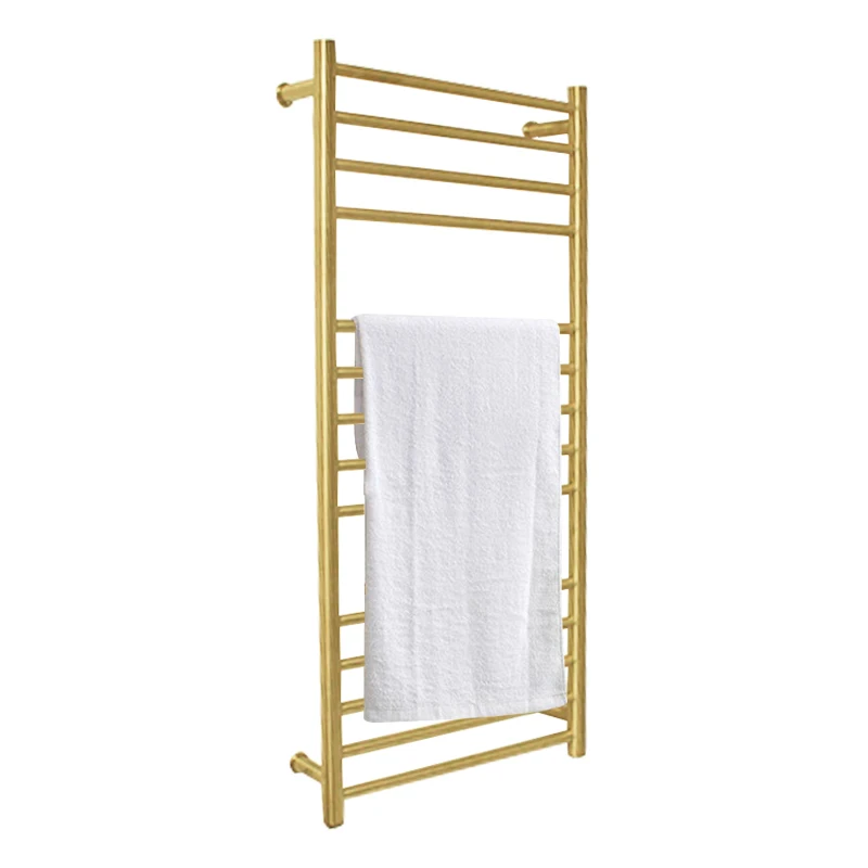 

Hot Wall Shelves Cloths Storage Bathroom brushed gold Heated Towel Drying Rack