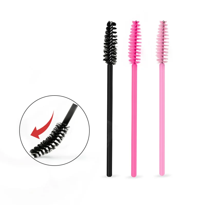 

Disposable Mascara Eyelash Wands Brush Eyebrow Brushes Spooly Applicator for Eyelash Extension, Rose red,pink,black