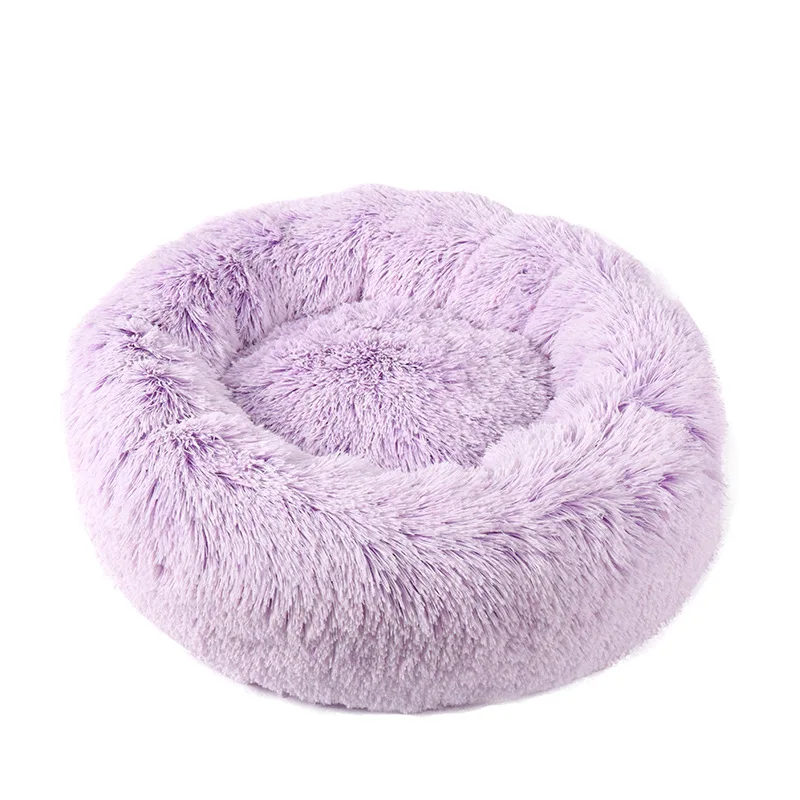 

Wholesale Luxury Soft Plush Pink Grey White Cushion Round Large Waterproof Washable PP Cotton Padding Pet Dog Bed, Multiple styles to choose