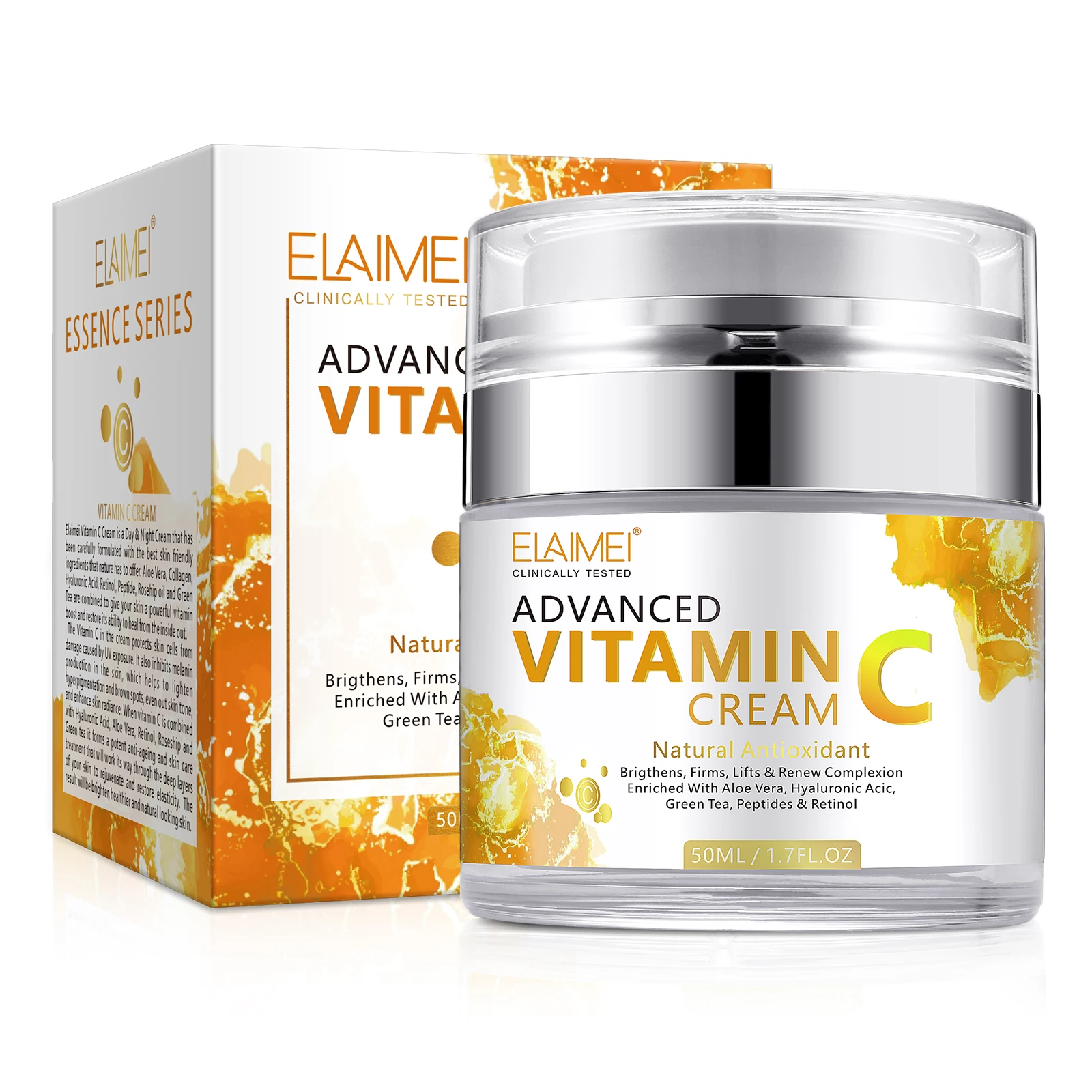 

ELAIMEI Hot Sale Hyaluronic Acid VC Facial Cream Moisturizing Anti-Wrinkle Anti-Aging Firming Vitamin C Whitening Face Cream