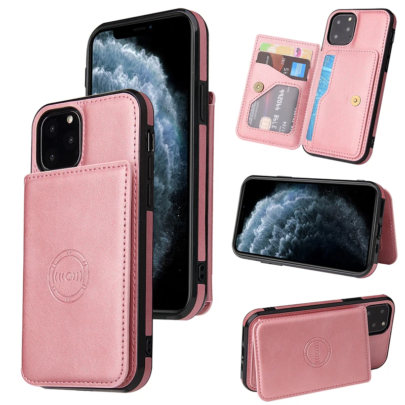 

Custom Fashion Magnetic Card Flip Wallet Leather Cell Phone Case For iphone 12 pro