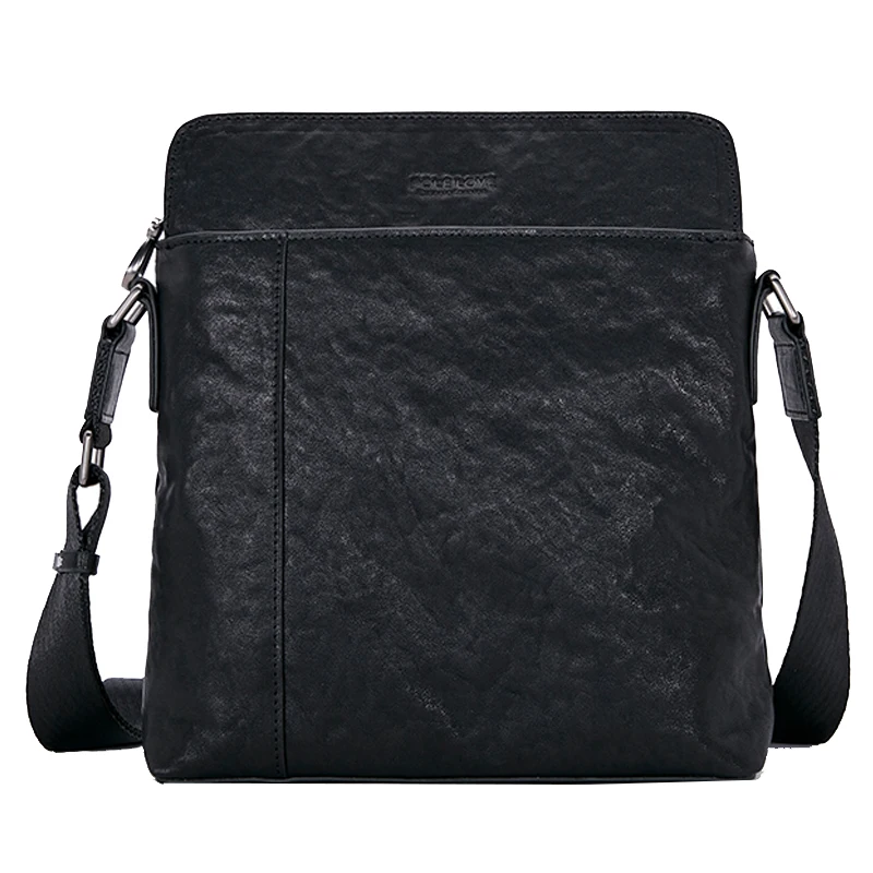 

new fashion commute simple look messenger bag men natural high-quality first layer cowhide briefcase business men bags, Black