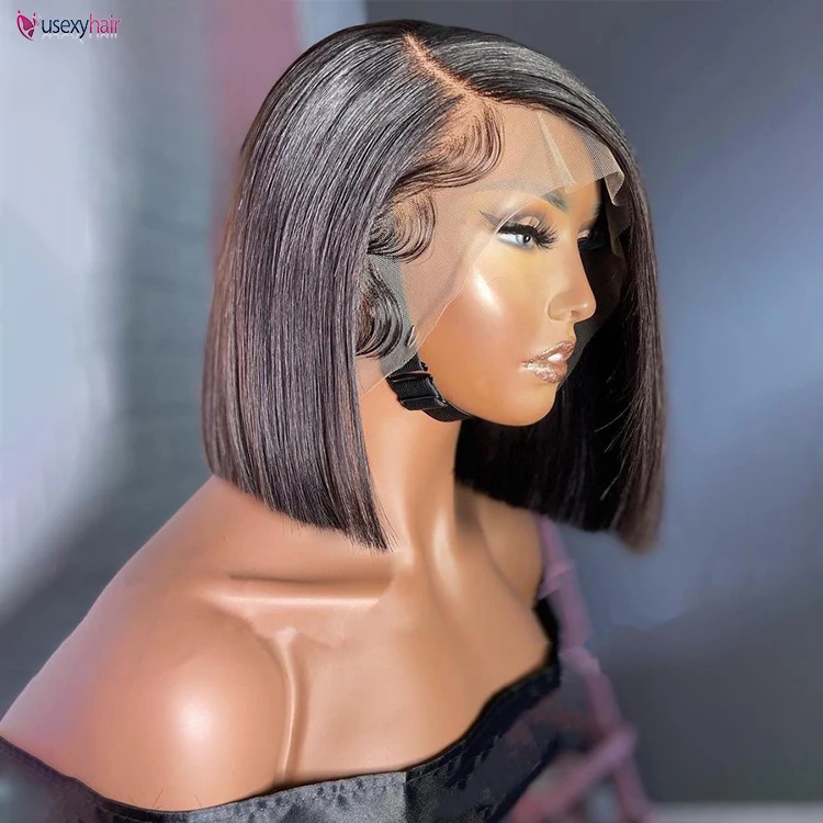 Bone Straight Bob Wigs Raw Indian Hair Vendor Natural Bob 13x4 4x4 Transparent Full Lace Front 100 Human Hair Wig for Women