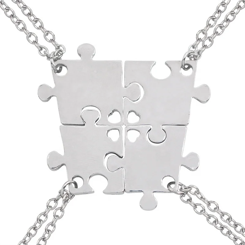 

shipping popular design silver puzzle piece pendant necklaces