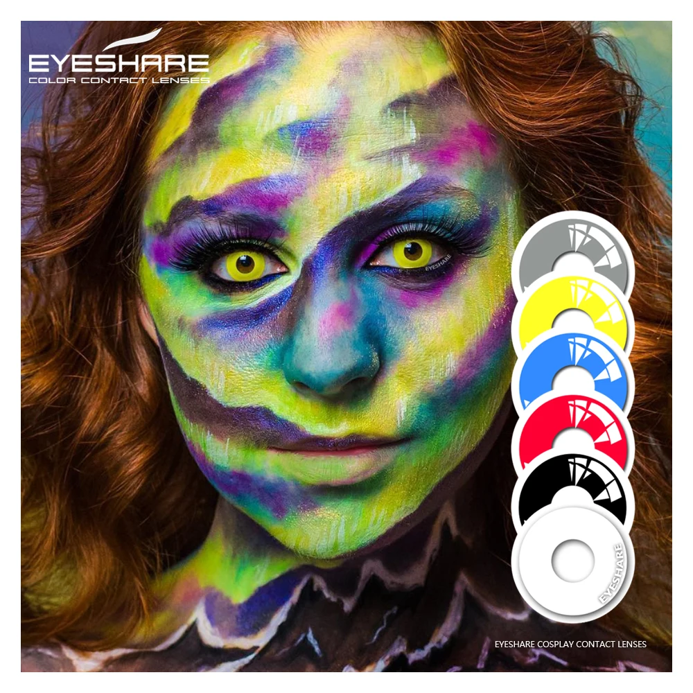 

EYESHARE 1 Pair Beautiful Pupil PURE Halloween Cosmetic Contact Lens Cosplay Lenses Crazy Lens for Eyes, 6color