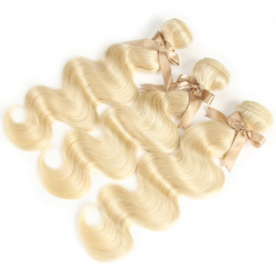 

Wholesale 613 Blond Remy Body Wave 100% Bundles Cuticle Aligned Human Virgin Vendor Temple Unprocessed Raw Indian Hair, 613#