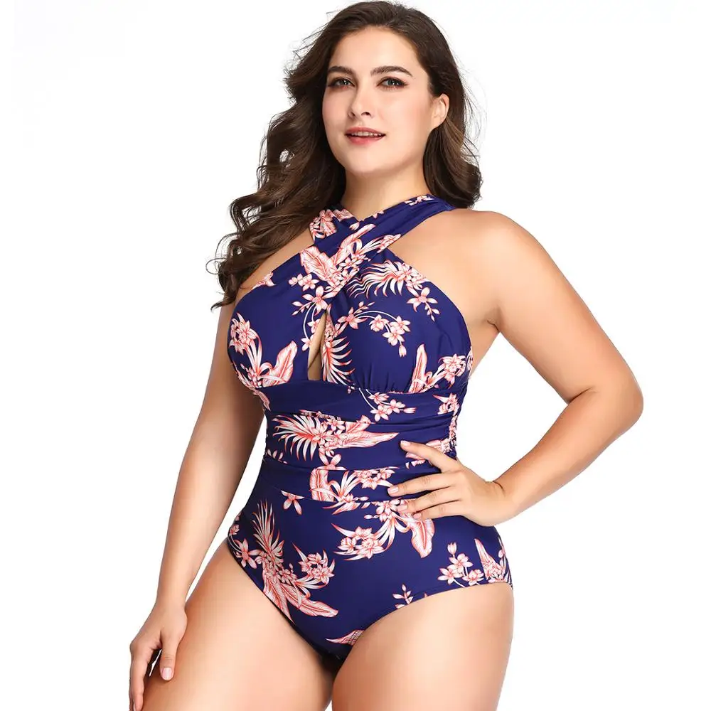 

High quality women swimwear nylon print plus size sexy beachwear ladies swimsuit