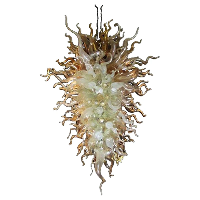 

Modern Art Glass Light LED Lights Chain Murano Glass Lamp White Color Hand Blown Glass Chandelier
