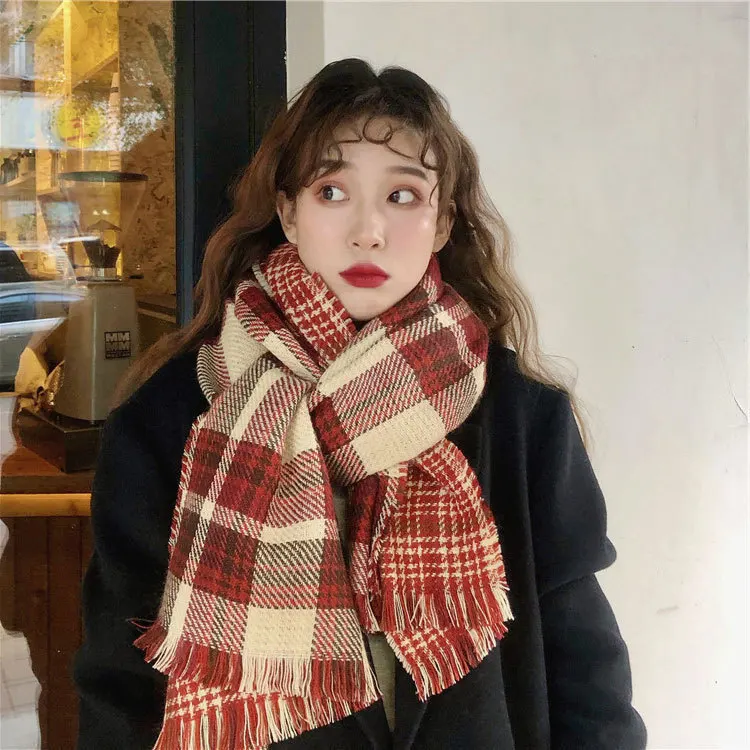 

Factory Wholesale Fashion Cheap Price Christmas Scarf Fashion Scarves Pashmina Winter Warm Red Scarf