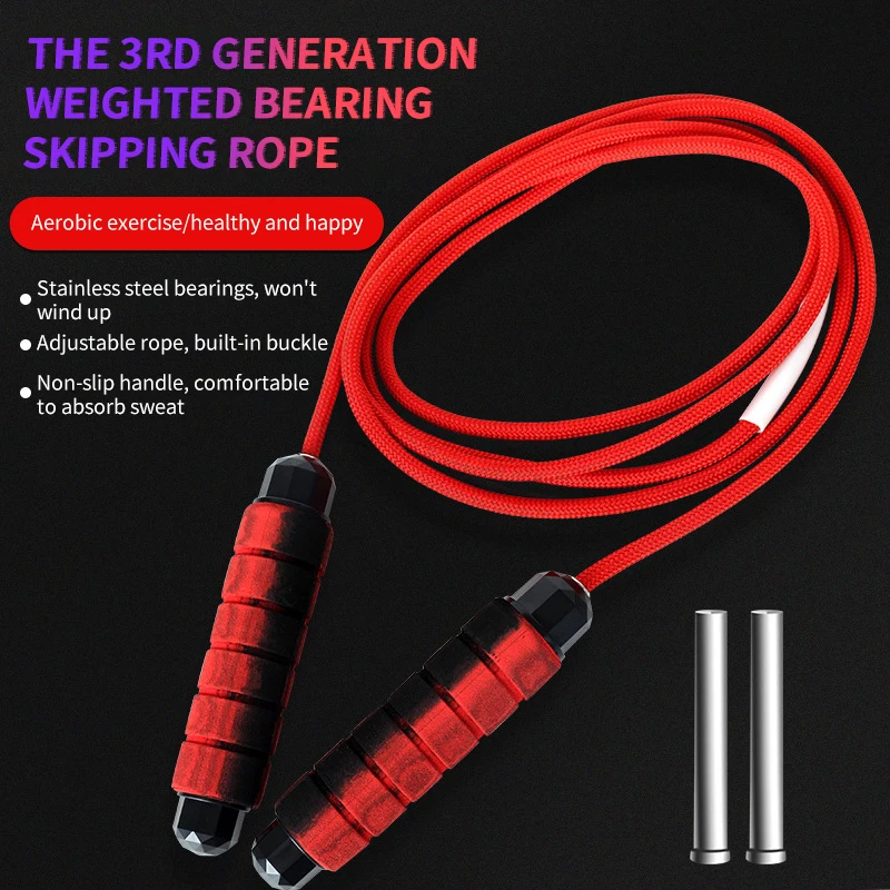 

8mm New Style Heavy Custom Logo e Camouflage Foam Double Bearing Speed Weighted Fitness Gym Polyester Jump Skipping Rope