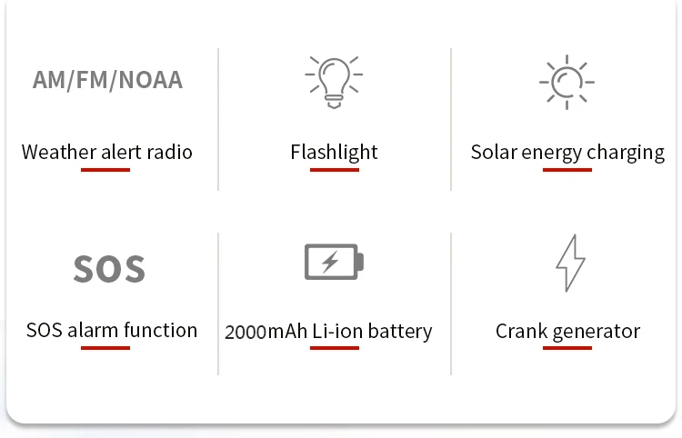 solar charger hand crank dynamo am fm sw radio with led flashlight