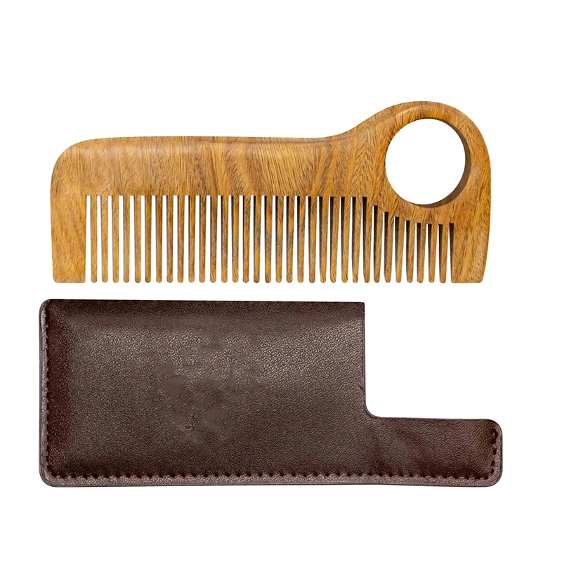 

New style natural fragrance green sandalwood hair wooden beard comb, Natural color