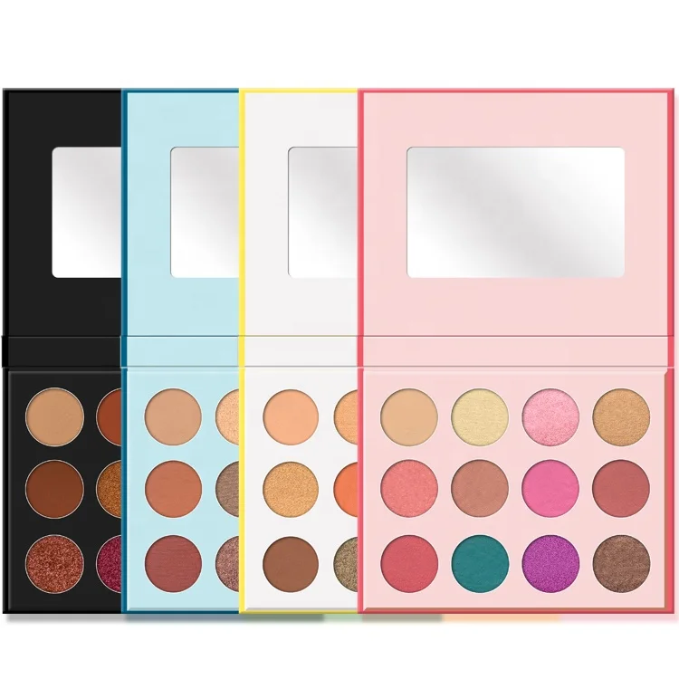 

make your own blue empty private label eyeshadow palette with eyeshadow