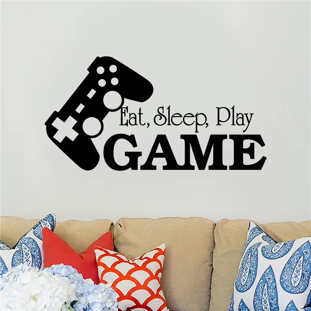 

Eat Sleep Play Game Sticker Art Font Small Batch Customization, As picture