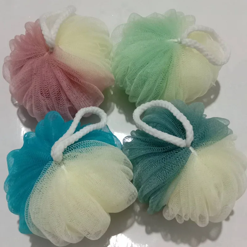 

Free Sample 4pcs Set Various Colors Loofah Balls Bath Sponge Shower Loofahs for Body Wash, 4 flower color