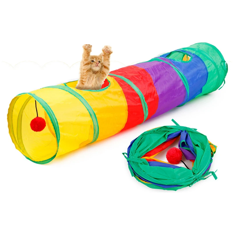 

Folding passageway environmental puzzle colorful pet toy cat play tunnel