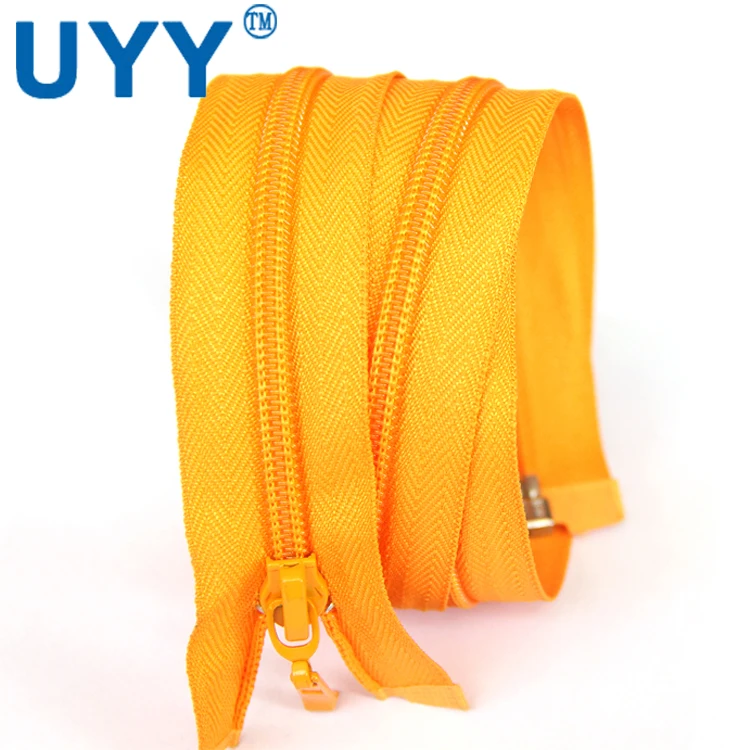 
Auto lock Orange 20 cm Open End 5# Nylon Zipper for Garment and Shoes 