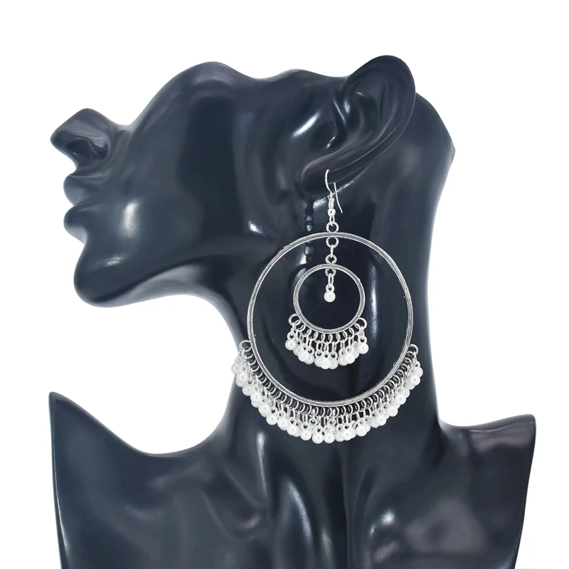 

2 Color Fashion Simple Alloy Round Earrings Suitable For Any Occasion Party Jewelry, Silver,gold