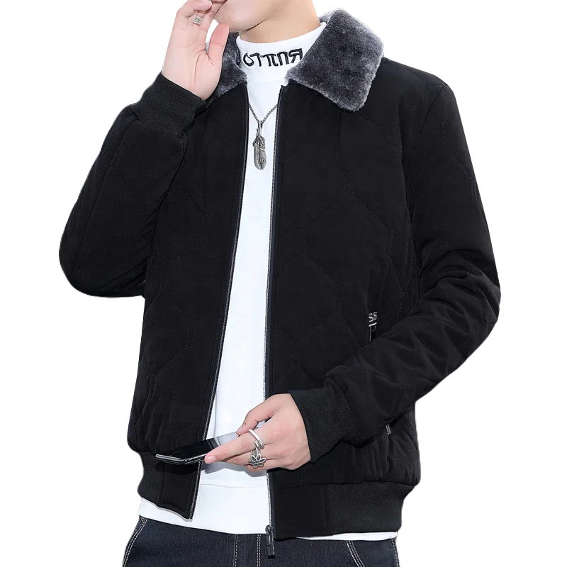 

Customized New winter jackets Casual Lapel Plus Velvet Short Warm Coat
