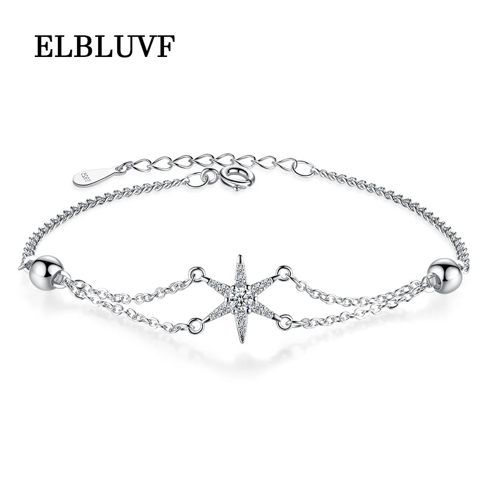 

2020 New Japanese And Korean Temperament White Copper Platinum Plated Starfish Simple Lady Bracelets, Silver