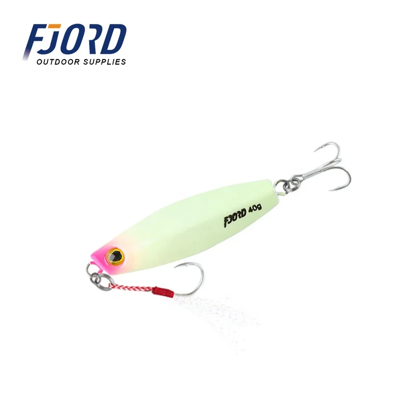 

FJORD 30G/40G/ 60G High-quality Metal Casting Jig Sinking Slow Jigging Lead Lure With Assist Hook, 6 colors as picture