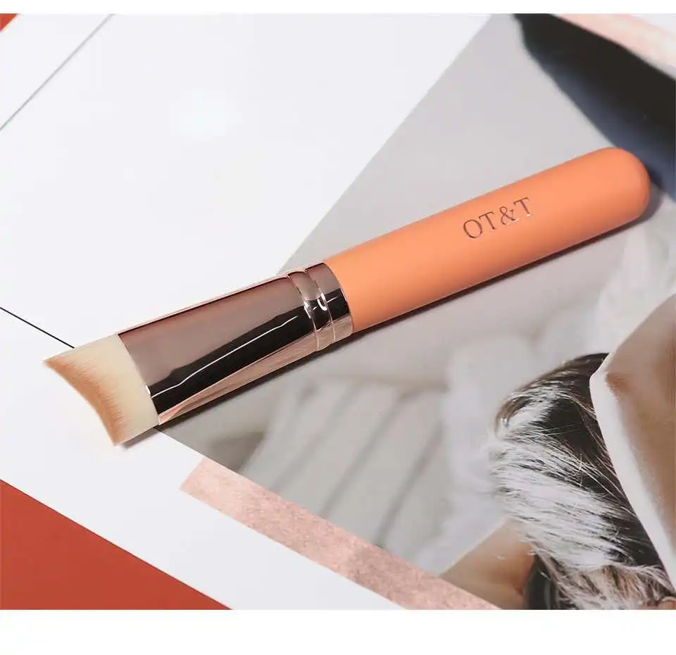 

O.TWO.O 1 PC Foundation Brush Beauty Makeup Brushes Cosmetic Face Powder Beauty Tool Portable Multifunction Facial Brush, Orange
