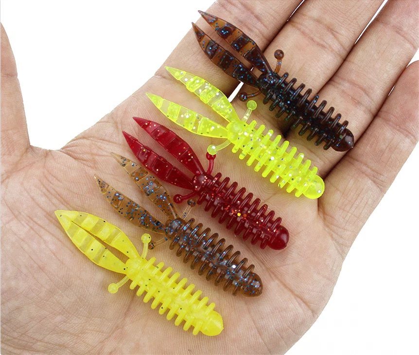 

WeiHe Soft Fishing Bait Silicone Lures 5.5cm 1.5g Fishing Lures Attractive Shrimp Wobbler Jig Swivel Bass, See picture