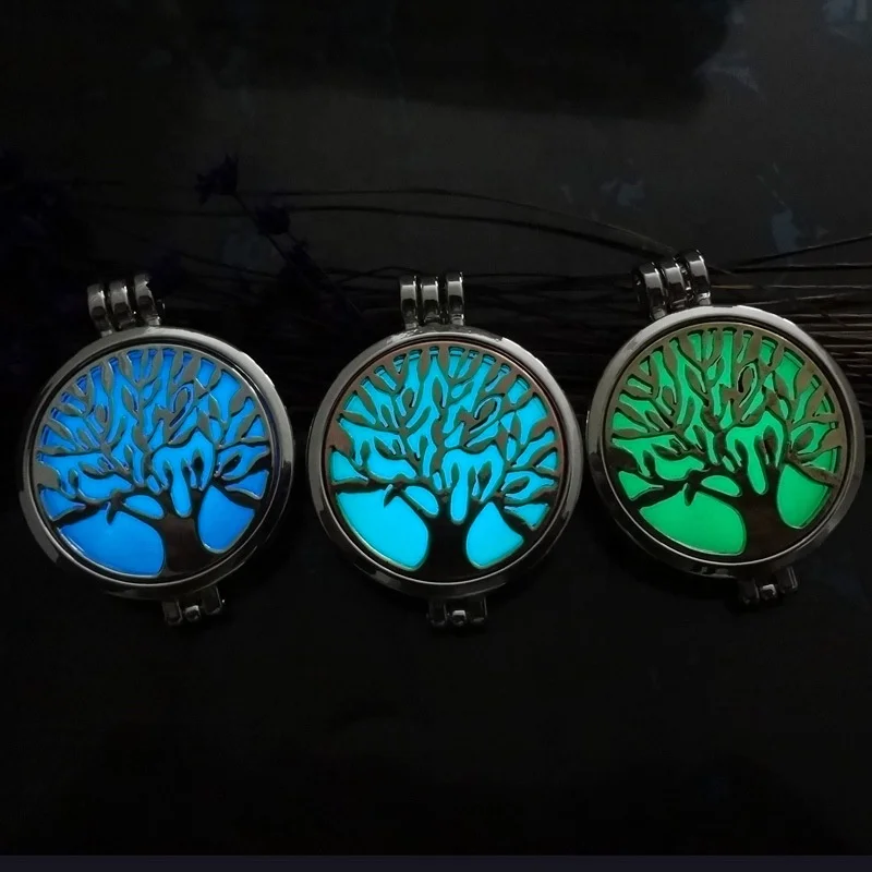 

Aromatherapy Necklace Tree of Life Diffuser Jewelry Vintage Open Locket Pendant Essential Oil Perfume Aroma Diffuser Necklace